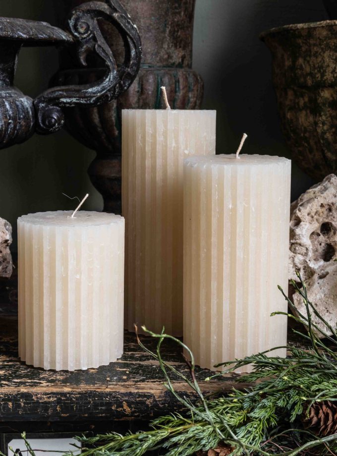 Świeca - wanilia - ryflowana